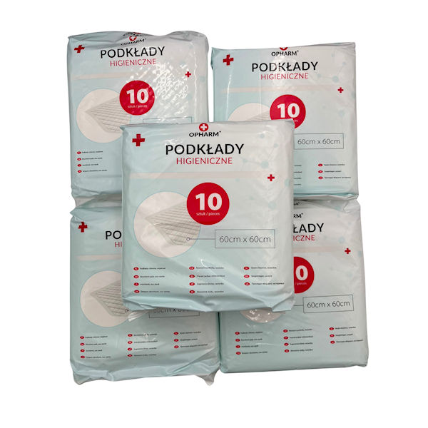KOMPLET 5 szt 60x60 Podkłady higieniczne OPHARM 