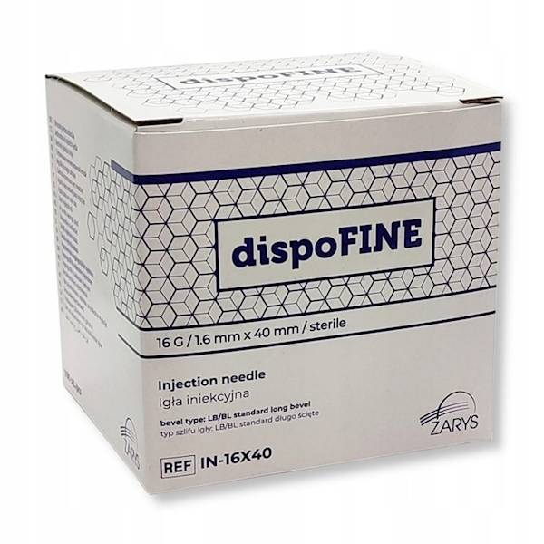 DispoFIne 16G Igła iniekcyjna 1,6mmx40mm 100 sztuk