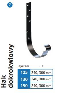 Krop stal hak dokrokwiowy 130/240 7016 wzmocniony
