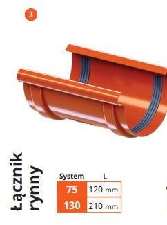 Krop PVC 75 łącznik rynny