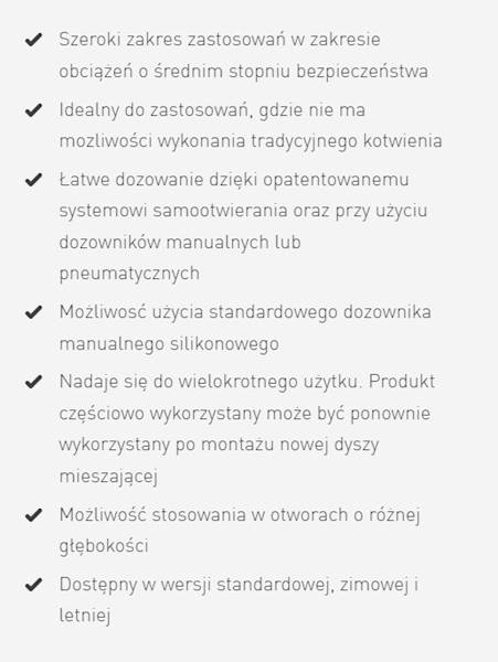 Uniwersalna kotwa wklejana bez styrenu 300ml 