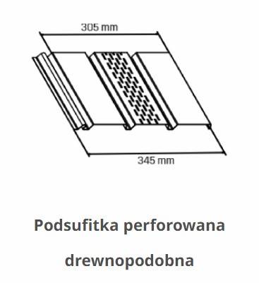 Podsufitka PVC perforowana 3mb (0,915m2) złoty dąb