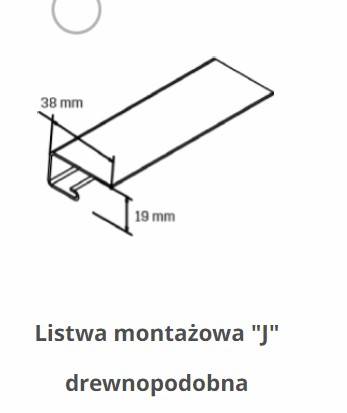 Podsufitka PVC listwa montażowa J 3mb grafit