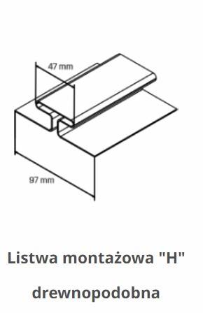 Podsufitka PVC listwa montażowa H 3mb grafit