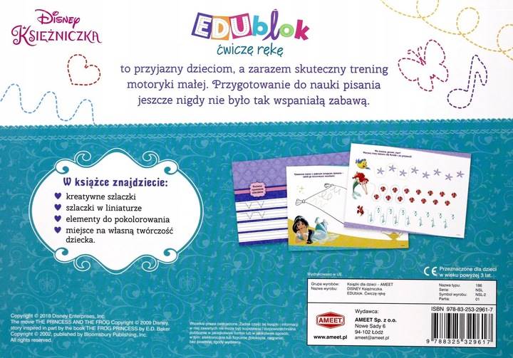 DISNEY KSIĘŻNICZKA. EDUblok. Ćwiczę rękę