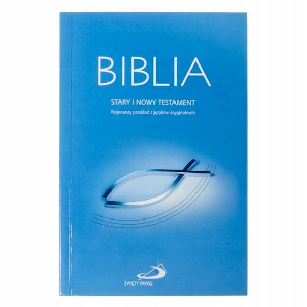 Biblia "z rybką" miękka, niebieska z paginatorami