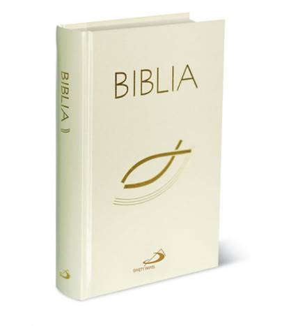 Biblia "z rybką" oprawa biała z paginatorami