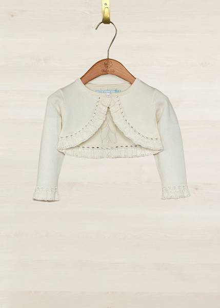 Sweter bolerko trykot 05349/084/6-9 Kremowy   