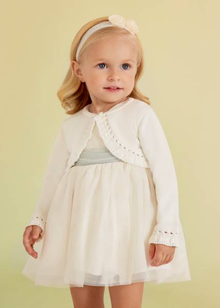 Sweter bolerko trykot 05349/084/12M Kremowy   