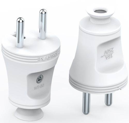 Wtyczka prosta 16A WT-30 BIAŁA W-10107