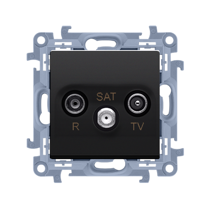 Simon 10 Gniazdo antenowe R-TV-SAT końcowe / zakończeniowe do gniazda przelotowego (moduł). 1x wejście: 5 MHz-2,4 GHz; czarny CASK.01/49