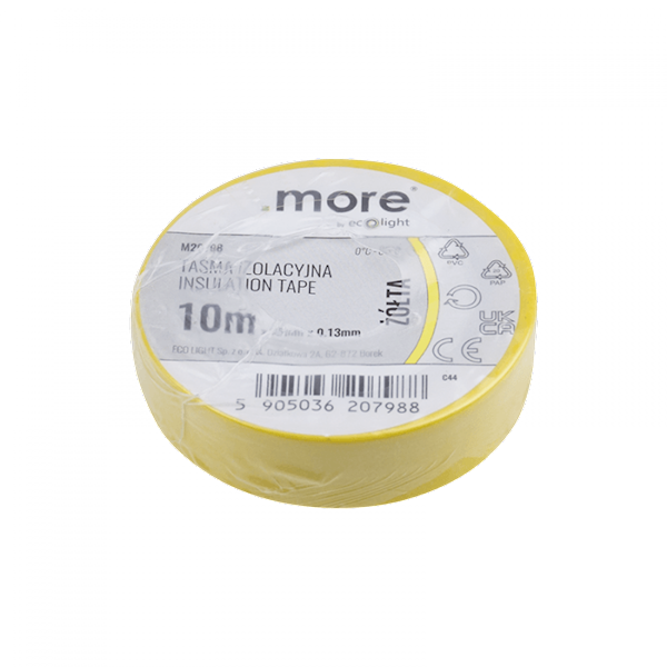 Taśma izolacyjna 15mm x 0,13mm 10m ŻÓŁTA M20798