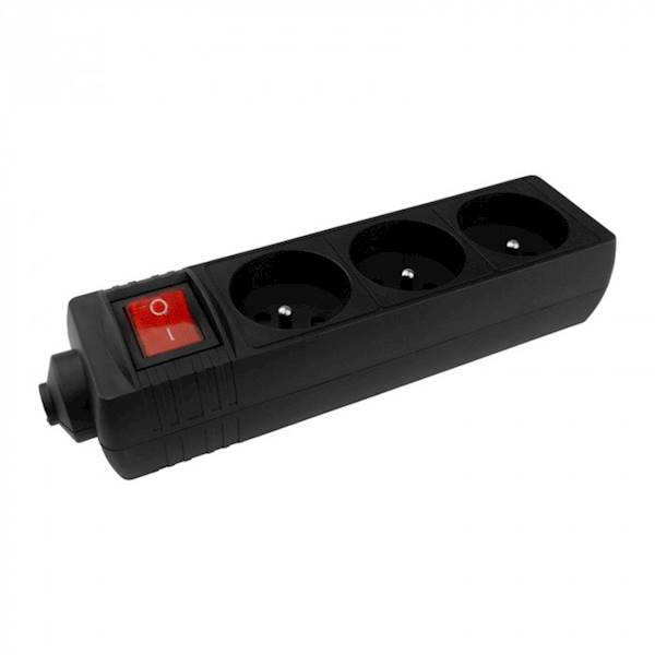 Listwa x3 + wyłącznik CZARNA M20583
