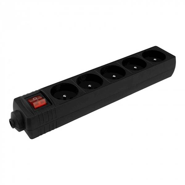 Listwa x5 + wyłacznik CZARNA M20584