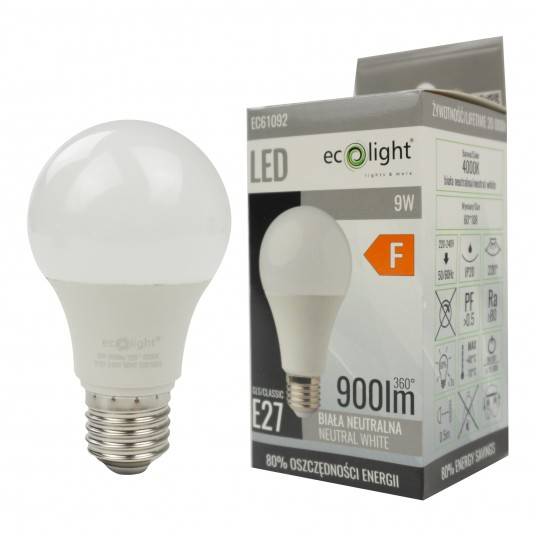 Źródło światła LED CLASSIC E27 9W 4000K 900lm EC61092