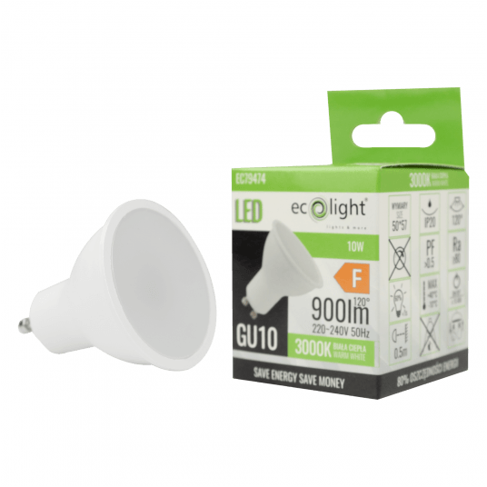 Źródło światła LED GU10 10W 3000K 800lm EC79474