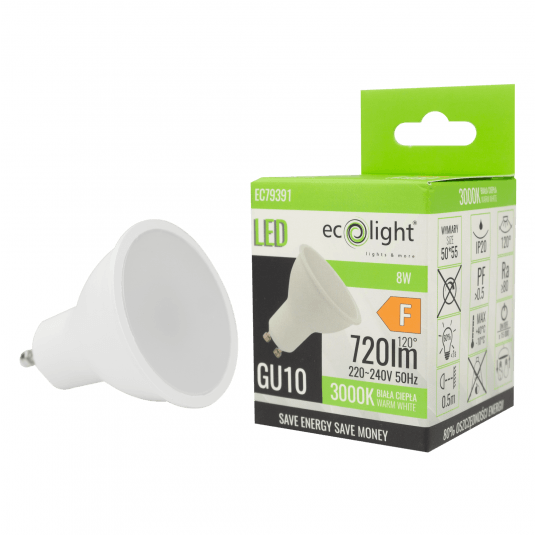 Żarówka LED GU10 8W 3000K 720lm EC79391
