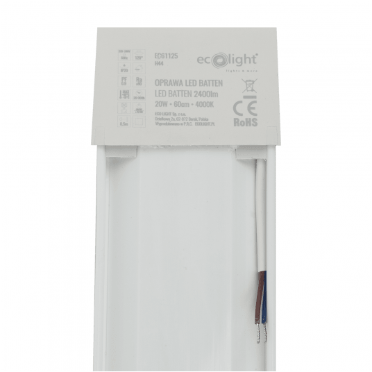 Oprawa LED Batten 60cm 20W 4000K 2400lm IP20  EC61125
