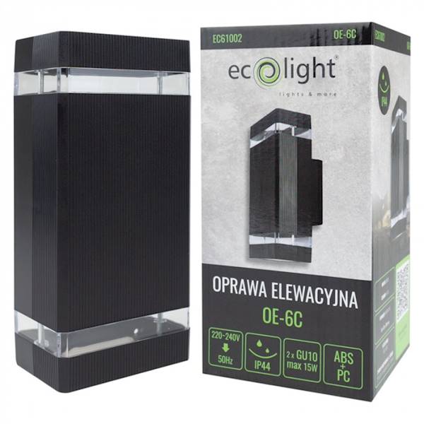 Oprawa elewacyjna OE-6C 2xGU10 CZARNA EC61002