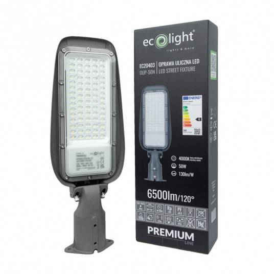 Oprawa uliczna PREMIUM 50W 4000K 6500lm 3 lata gwatancji IP65 EC20403