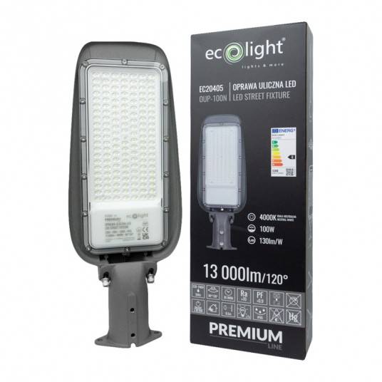 Oprawa uliczna PREMIUM 100W 4000K 13000lm 3 lata gwatancji IP65 EC20405