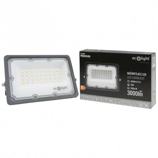 NAŚWIETLACZ PREMIUM 30W 3000lm 4000K 3 lata gwatancji IP65 EC20490