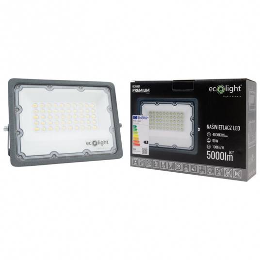 NAŚWIETLACZ PREMIUM 50W 5000lm 4000K IP65 3 lata gwarancji EC20491