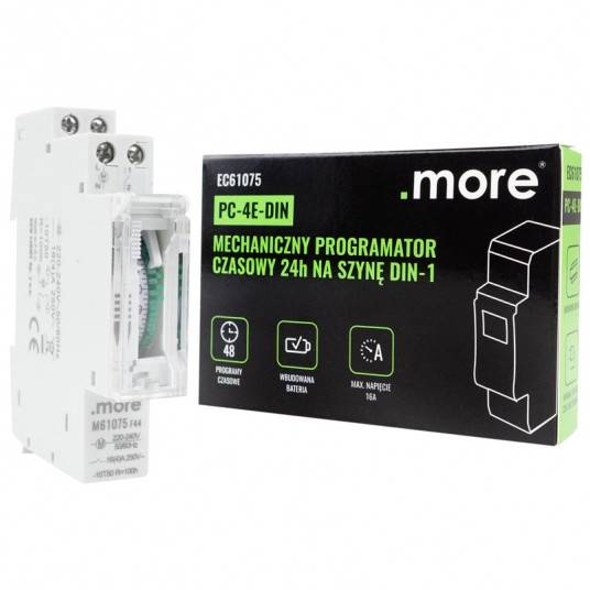 Programator Czasowy mechaniczny 24h na szyne M61075 EC61075