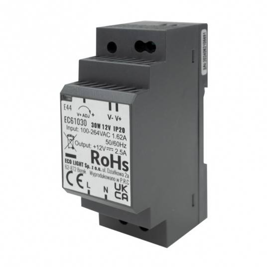Zasilacz na szynę DIN PREMIUM 12V DC 30W   EC61030