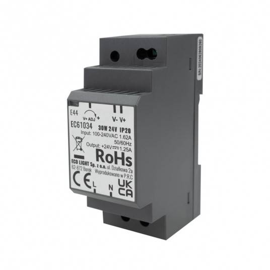 Zasilacz na szynę DIN PREMIUM 24V DC 30W  EC61034