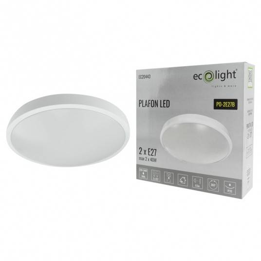 PLAFON 2xE27 N/T OKRĄG BIAŁY EC20443