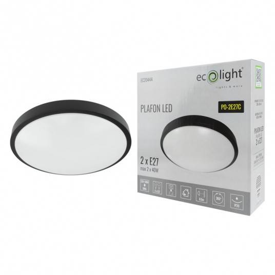 PLAFON 2xE27 N/T OKRĄG CZARNY EC20444