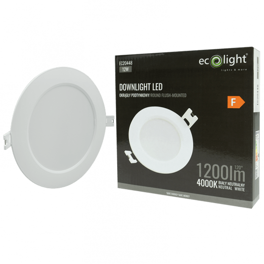 Downlight 12W 4000K biały pt DL-1 EC20448