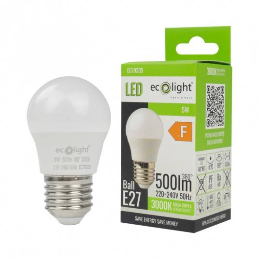 Źródło światła LED GOLF BALL E27 5W 3000K 450lm EC79335