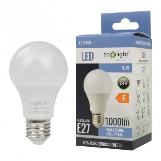 Źródło światła LED CLASSIC E27 10W 24V 6500K EC79166