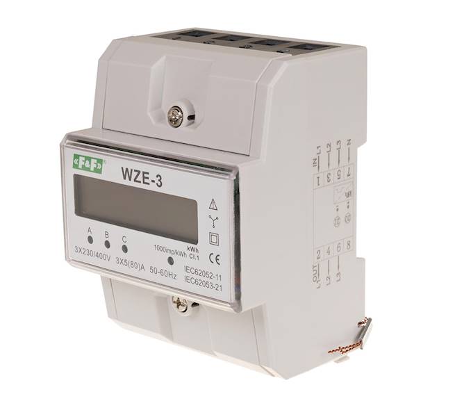 Licznik zużycia energii elektrycznej LCD 3F 3x5(80)A WZE-3
