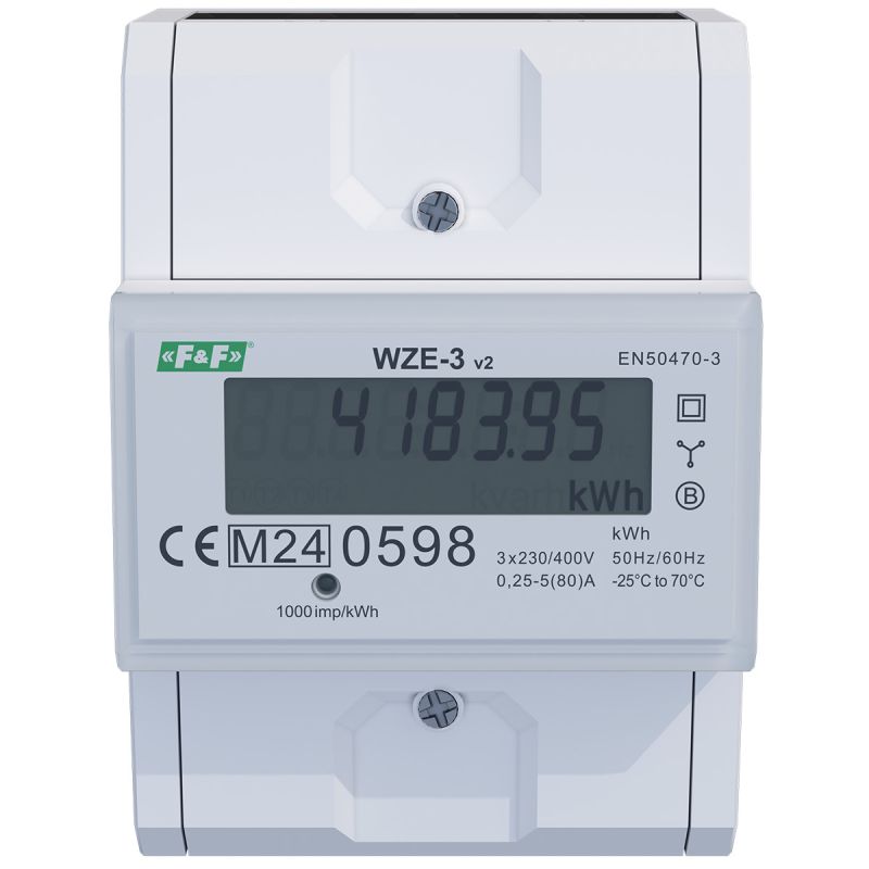 Licznik zużycia energii elektrycznej LCD 3F 3x5(80)A WZE-3