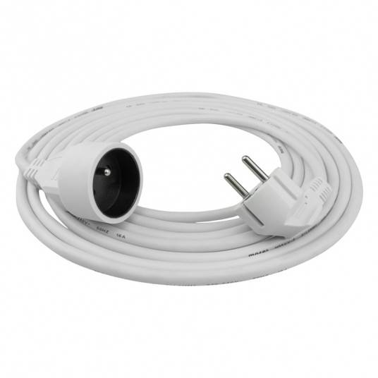 Przedłużacz 1 gniazdo 5m z/u 3x1.5mm2 biały M20549