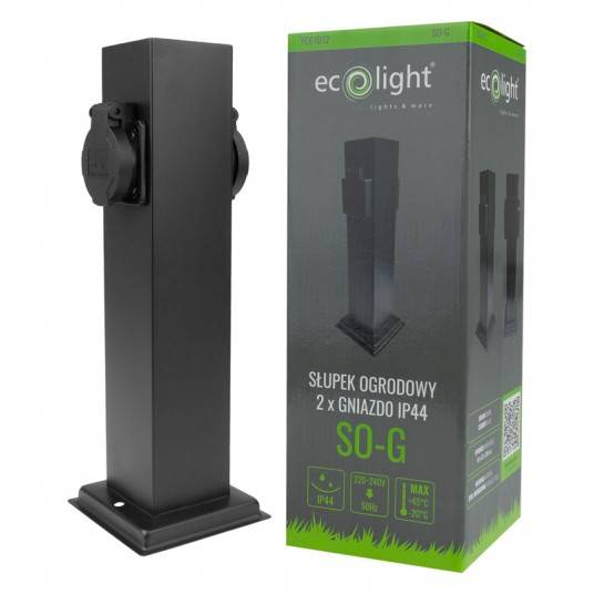 Słupek Ogrodowy z dwoma gniazdami 230V EC61012
