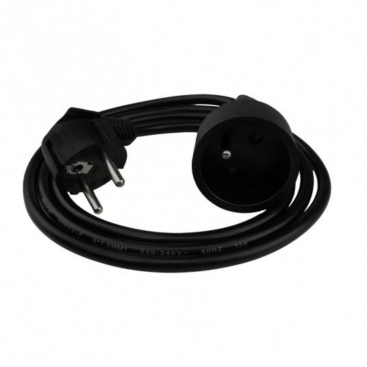 Przedłużacz 1 gniazdo 1.5m z/u 3x1.0mm2 czarny M20567