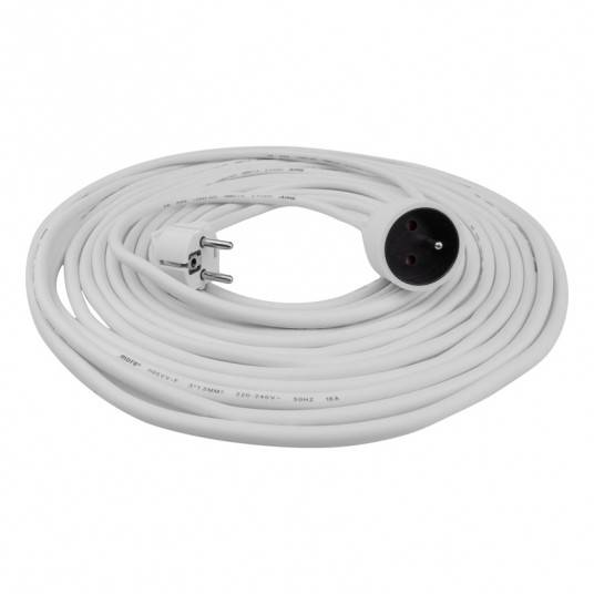 Przedłużacz 1 gniazdo 10m z/u 3x1.5mm2 biały M20550