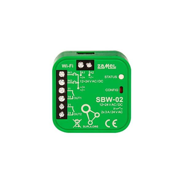 Supla Sterownik bramowy SBW-02 2-kan. dopuszkowy Wi-Fi dwukierunkowy