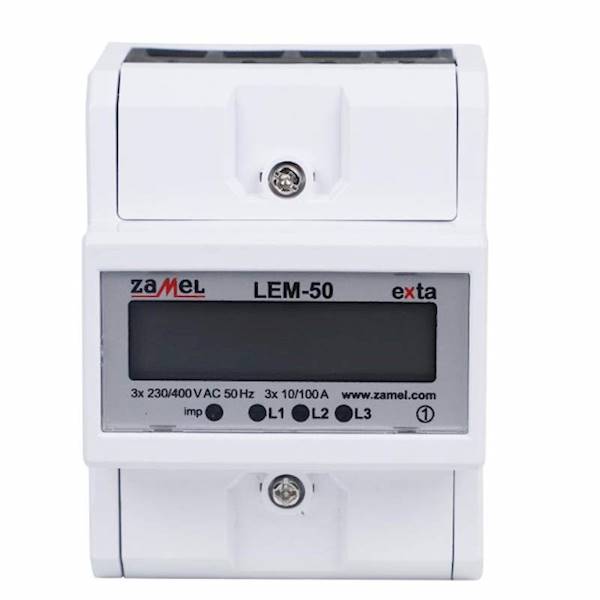 Licznik Energii elektrycznej 3-fazowy, cyfrowy z podświetleniem 100A