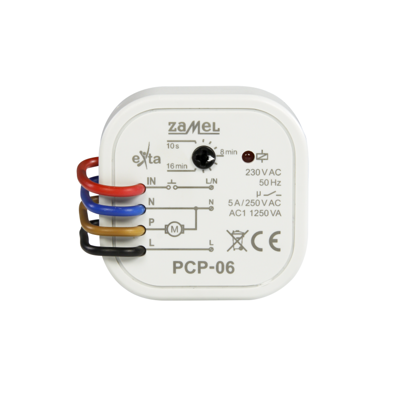 Przekaźnik czasowy do sterowania wentylatorem łazienkowy, 5A 230V PCP-06