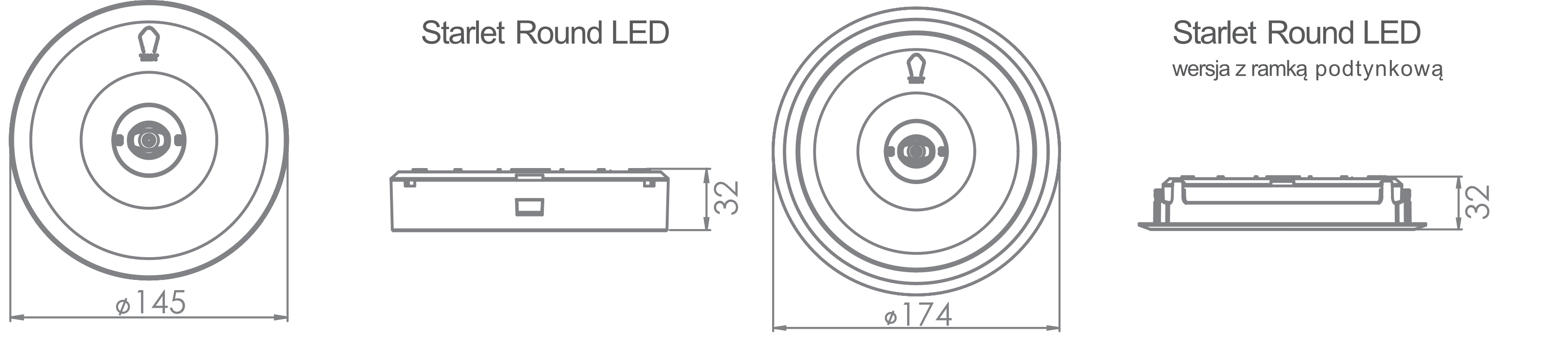 Oprawa sieciowo-awaryjna natynkowa Starlet Round LED SO 150 SA 3H AT IP20 