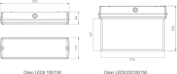 Oprawa ewakuacyjna/awaryjna ORION LED II 100 SA 3H MT IP65