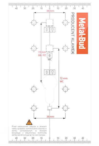 Szablon do montażu klamek SZABK