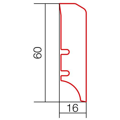 Listwa przypodłogowa P50 Jesion