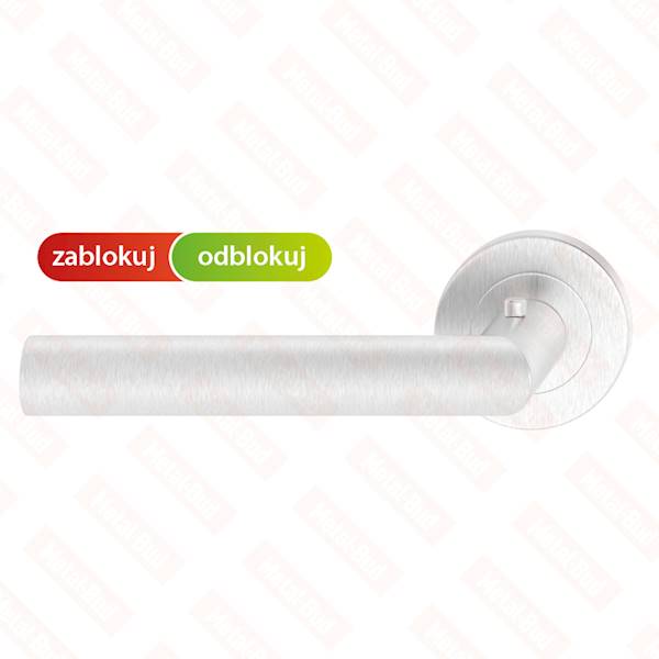 Klamka drzwiowa NOVA SMART, okrągły szyld, stal nierdzewna - LEWA NOVOSLL