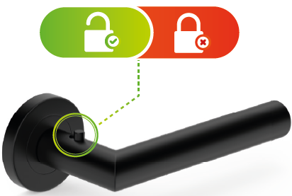 Klamka drzwiowa NOVA SMART, okrągły szyld, stal nierdzewna - LEWA NOVOSLL